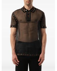Givenchy - Embellished Sheer Polo Shirt - Lyst