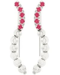 Officina Bernardi - 18Kt Moon Eden Ruby Cuff Earrings - Lyst