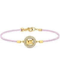 Michael Kors - Bracelet With Cord And-Tone Logo With Inlays - Lyst