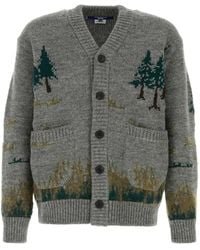 Junya Watanabe - Intarsia-Knit Embroidered Cardigan - Lyst