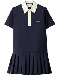 Miu Miu - Polo Shirt Dress With Pleated Hem - Lyst