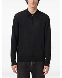 AllSaints - Albany Zip-Up Polo Shirt - Lyst