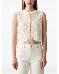 Pedro Del Hierro Madrid - Broderie-Anglaise Tie-Fastening Blouse - Lyst