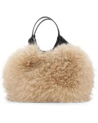Gianni Chiarini - Small Dua Faux-Fur Trim Tote Bag - Lyst