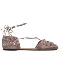 Odissi - Lima Woven Lace-Up Flat Pumps - Lyst