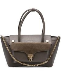 Coccinelle - Grainy-Leather Chain-Detail Tote Bag - Lyst