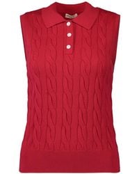 Minnie Rose - Cable-Knit Sleeveless Top - Lyst