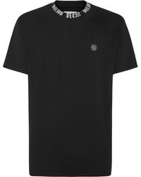 Philipp Plein - Logo-neck Cotton T-shirt - Lyst