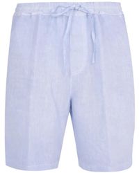 120% Lino - Drawstring-Waist Linen Shorts - Lyst