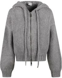 Sportmax - Hooded Zip-Up Sweater - Lyst