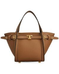 Tod's - T Timeless Buckled Leather Shoulder Bag - Lyst