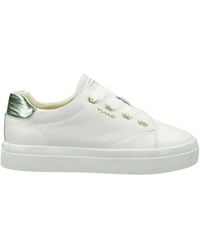 GANT - Zapatillas de cuero con lengüeta de tacón metalizada - Lyst