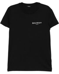 Balmain - Logo-Patched Round Neck T-Shirt - Lyst