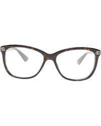 Gucci - Double G Cat-Eye Glasses - Lyst