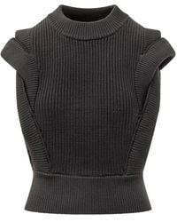 IRO - Ruffled-Shoulder Knit Top - Lyst
