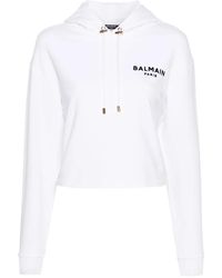 Balmain - Logo-Print Hoodie - Lyst