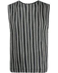 Homme Plissé Issey Miyake - Leno Striped Pleated Vest Top - Lyst