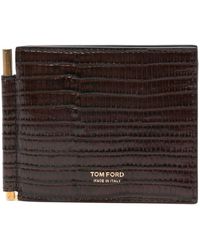 Tom Ford - Money-clip Crocodile-effect Leather Cardholder - Lyst
