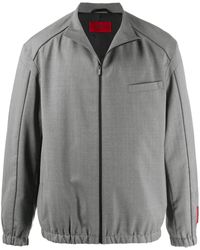 HUGO - Pinstriped Pattern Zipped Jacket - Lyst