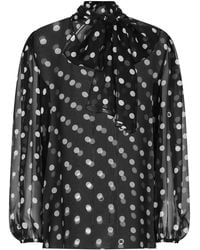 Dolce & Gabbana - Dots Print Silk Shirt - Lyst