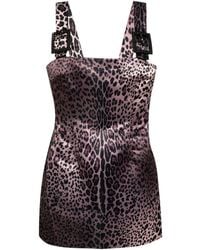 Cynthia Rowley - Leopardess Print Satin Mini Dress - Lyst