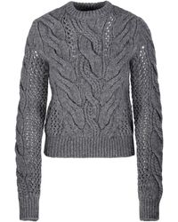 Sportmax - Cable-Knit Eyelet-Detail Sweater - Lyst