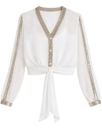 Temperley London - Filigree Sequin-Embellished Blouse - Lyst