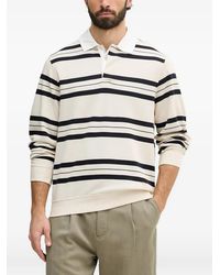 Guess - Striped Long-Sleeve Polo-Collar Sweater - Lyst