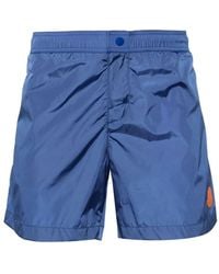 Moncler - Logo-patch Elasticated Swim Shorts - Lyst