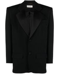 Saint Laurent - Oversized Wool Tuxedo Blazer - Lyst