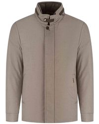 Moorer - High-Neck Button-Fastening Coat - Lyst