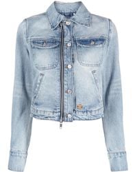 Courreges - Zip-Up Denim Jacket - Lyst
