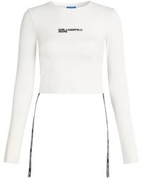 KARL LAGERFELD - Long-Sleeved Ribbed T-Shirt - Lyst