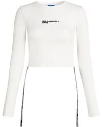 Karl Lagerfeld - T-Shirt A Coste Con Maniche Lunghe - Lyst
