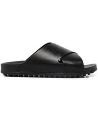 Tod's - Logo-Debossed Leather Slides - Lyst