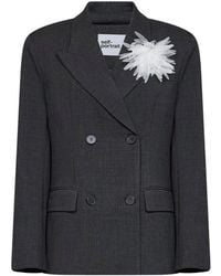 Self-Portrait - Double-Breasted Floral-Corsage Blazer - Lyst