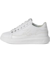 KARL LAGERFELD - Kapri Faux-Pearl Signature Sneakers - Lyst