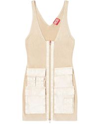 DIESEL - M-Gabrielle Cargo-Pockets Ribbed Mini Dress - Lyst