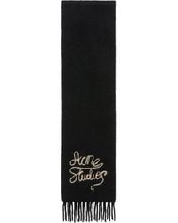 Acne Studios - Fringed Logo-Detail Scarf - Lyst