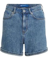 KARL LAGERFELD - High-Rise Denim Shorts - Lyst