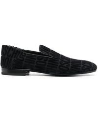 Moschino - Jacquard Leather Loafers - Lyst