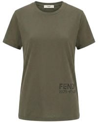 Fendi - Logo Cotton T-Shirt - Lyst