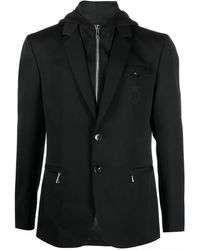 Billionaire - Embroidered-Crest Hooded Blazer - Lyst