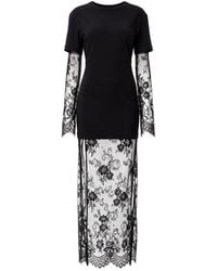Hamza - Venice Lace-Panelled Maxi Dress - Lyst