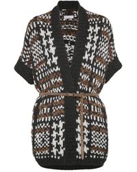 Brunello Cucinelli - Vest Met Pied-De-Poule Print En Korte Mouwen - Lyst