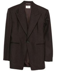 Saint Laurent - Pinstripe-Pattern Peak-Lapel Blazer - Lyst