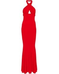 Norma Kamali - Halterneck Evening Dress - Lyst