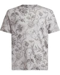 Etro - Cotton T-Shirt With Floral Motif - Lyst