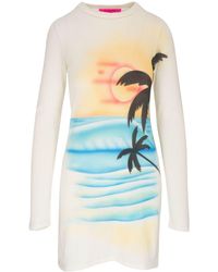 The Elder Statesman - Palm Tree-print Sweater Dress - Lyst