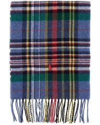 Polo Ralph Lauren - Check-Pattern Fringed Scarf - Lyst